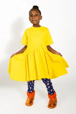 Marques ' Almeida Jersey | Dresses | GATHERED JERSEY T-SHIRT DRESS YELLOW