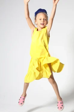 Marques ' Almeida Dresses | SLEEVELESS FLOUNCE DRESS YELLOW
