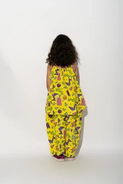 Marques ' Almeida Tops | SQUIGGLE PRINT OVERSIZED SLIP TOP YELLOW