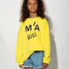 Marques ' Almeida Tops | SWEATSHIRT WITH EMBROIDERED LOGO YELLOW