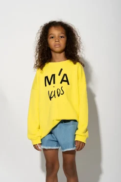Marques ' Almeida Tops | SWEATSHIRT WITH EMBROIDERED LOGO YELLOW