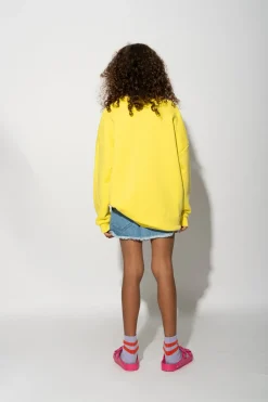 Marques ' Almeida Tops | SWEATSHIRT WITH EMBROIDERED LOGO YELLOW