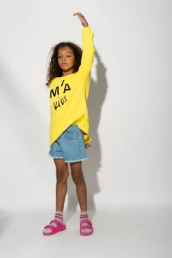 Marques ' Almeida Tops | SWEATSHIRT WITH EMBROIDERED LOGO YELLOW