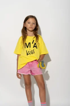 Marques ' Almeida Jersey | Tops | T-SHIRT WITH EMBROIDERED LOGO YELLOW