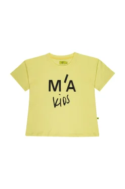 Marques ' Almeida Jersey | Tops | T-SHIRT WITH EMBROIDERED LOGO YELLOW