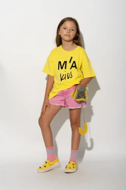Marques ' Almeida Jersey | Tops | T-SHIRT WITH EMBROIDERED LOGO YELLOW
