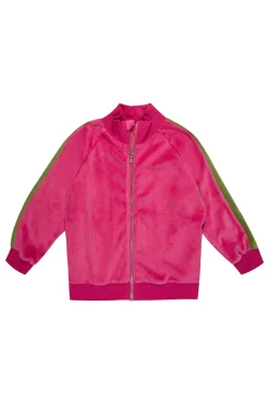 Marques ' Almeida Outerwear | Tops | ZIP UP VELOUR JACKET WITH CONTRAST TAPE BRIGHTPINK