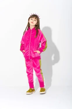 Marques ' Almeida Outerwear | Tops | ZIP UP VELOUR JACKET WITH CONTRAST TAPE BRIGHTPINK